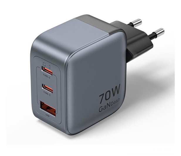 Vention Ładowarka 70W GaN PD 1x USB-A 2x USB-C czarna - 1543402 - zdjęcie